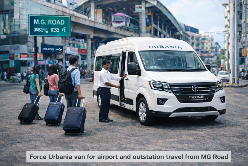 Force Urbania van for airport and outstation travel from MG Road
