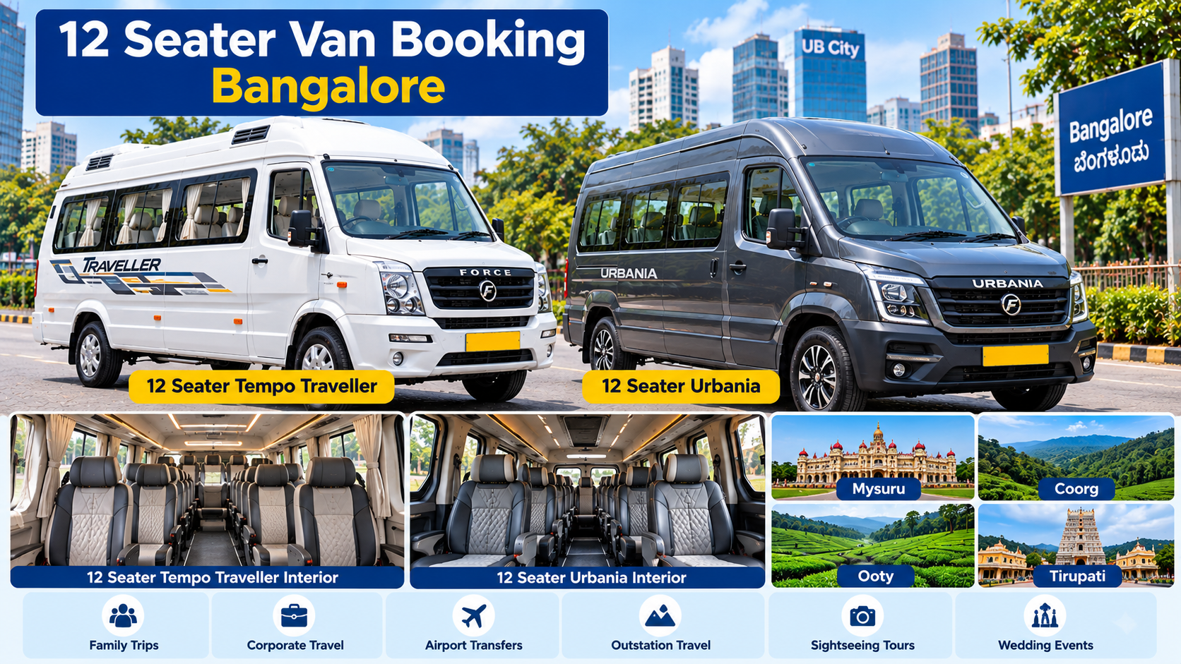 12 Seater Van Booking Bangalore