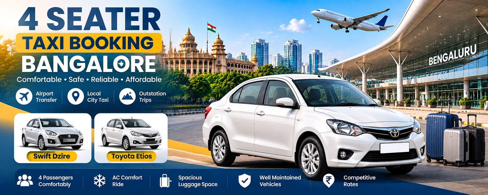 4 Seater Taxi Booking Bangalore