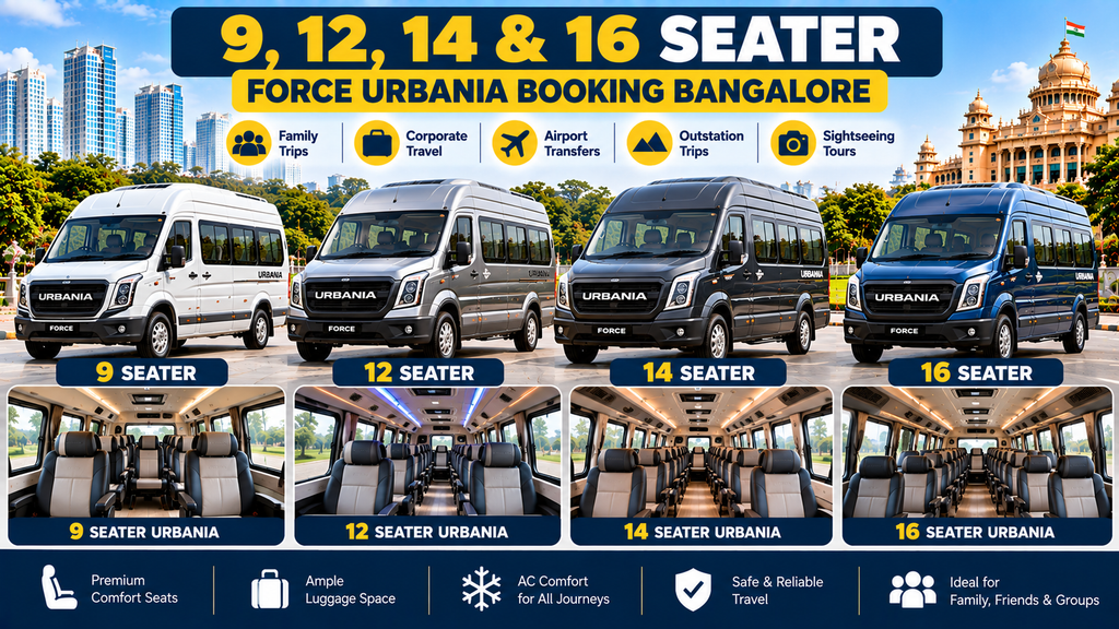 9 12 14 and 16 seater Urbania Bangalore