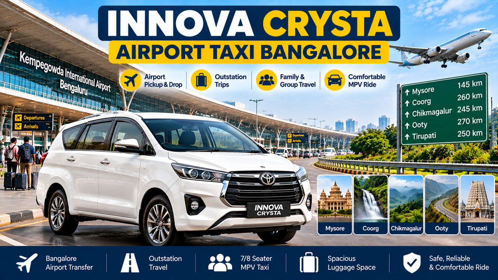 Innova Crysta airport taxi Bangalore