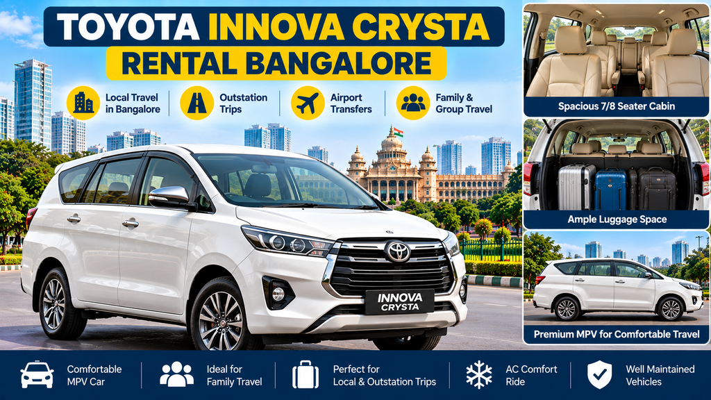 Toyota Innova Crysta rental Bangalore
